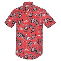 Men's Reyn Spooner  Red Cincinnati Reds Cooperstown Kekai Performance Button-Down Tri-Blend Top