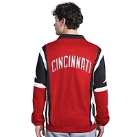 Veste de survêtement zippée en tricot Contender des Reds Cincinnati pour homme, rouge/noir