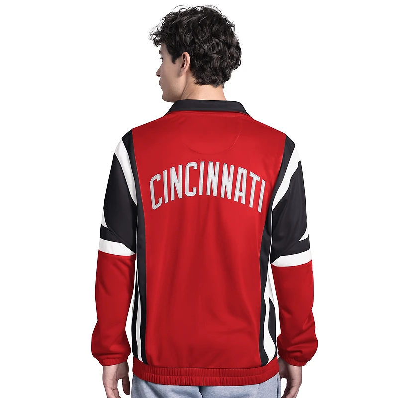Veste de survêtement zippée en tricot Contender des Reds Cincinnati pour homme, rouge/noir