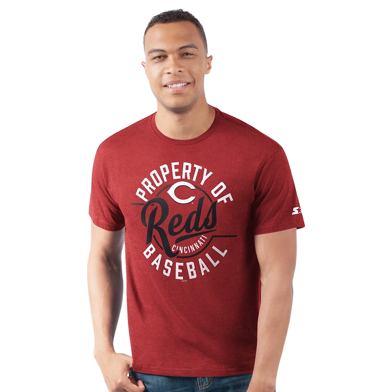 Men's Starter  Red Cincinnati Reds Prime Time Property Of T-Shirt