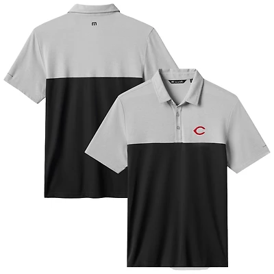 Men's TravisMathew Gray/Black Cincinnati Reds Home Run Leader Tri-Blend Polo