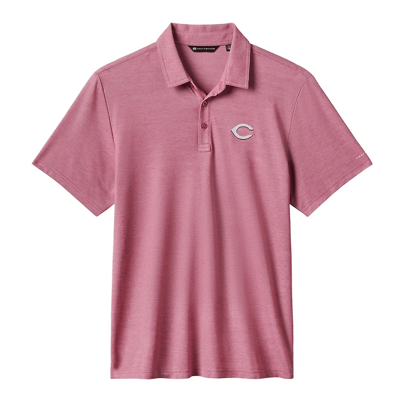 Polo rouge TravisMathew pour homme, motif tri-blend, les éliminatoires des Reds de Cincinnati
