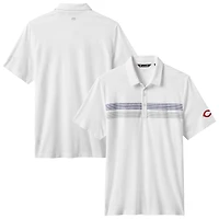 Polo tri-blend blanc Top Recruit des Reds de Cincinnati pour homme TravisMathew