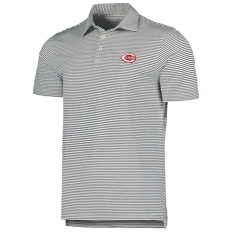 Polo noir à rayures Vineyard Vines pour hommes, Cincinnati Reds Bradley