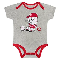 Newborn & Infant Gray/White Cincinnati Reds Two-Pack Play Ball Bodysuit Set