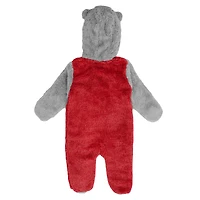 Newborn and Infant Red/Gray Cincinnati Reds Game Nap Teddy Fleece Bunting Full-Zip Sleeper