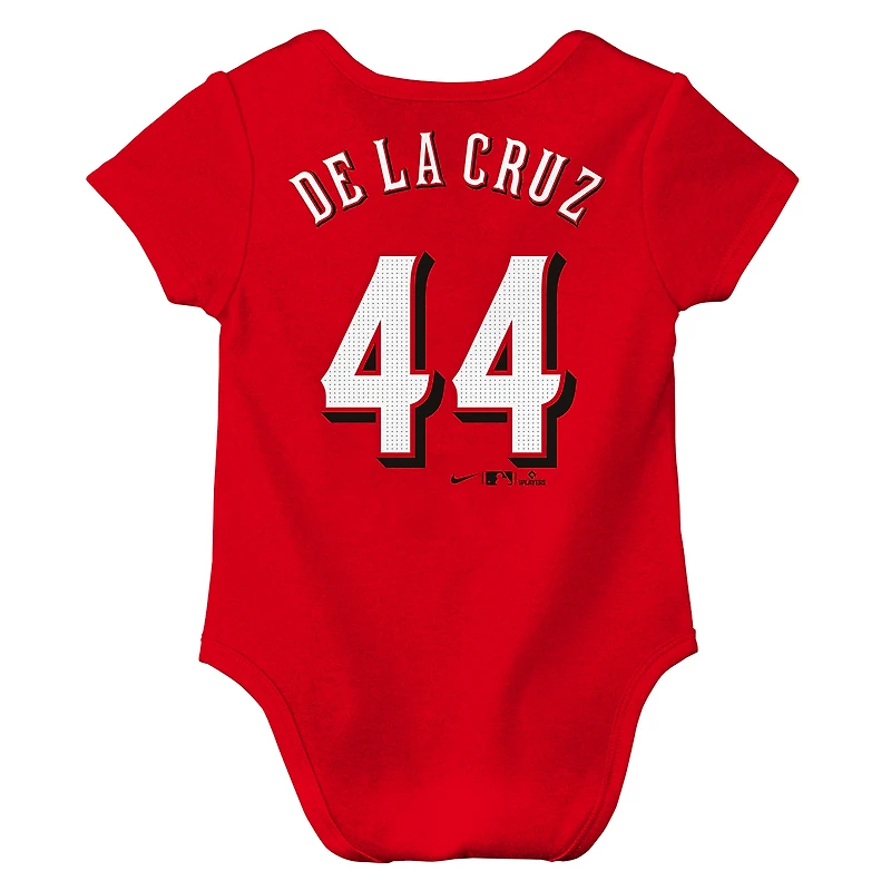 Newborn Nike Elly De La Cruz Red Cincinnati Reds Name & Number Fuse Bodysuit