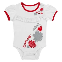 Newborn White/Red Cincinnati Reds Sweet Catcher 3-Piece Bodysuit, Headband and Skirt Set