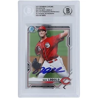 Nick Lodolo des Cincinnati Reds a autographié la carte de recrue authentifiée Bowman Chrome Prospects #BCP-20 2021 de Beckett Fanatics