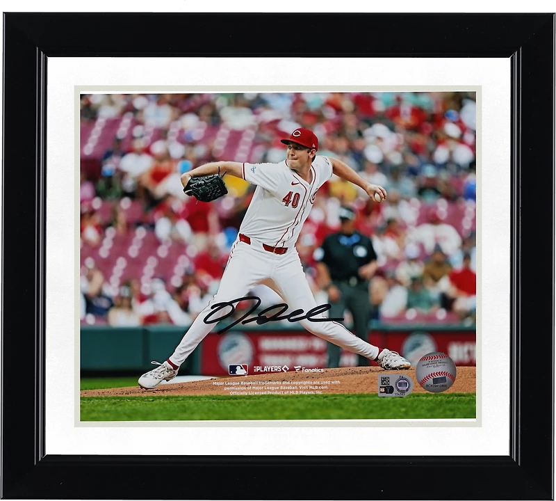 Nick Lodolo Cincinnati Reds Autographed 8" x 10" Pitching in White Photograph