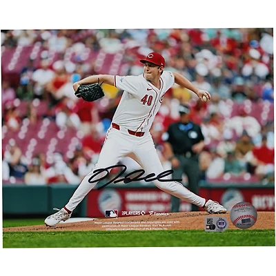 Nick Lodolo Cincinnati Reds Autographed 8" x 10" Pitching in White Photograph