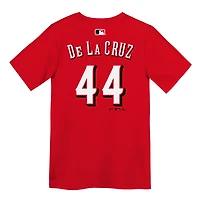 T-shirt rouge Elly de La Cruz des Reds Cincinnati (nom et numéro) pour enfant d'âge préscolaire