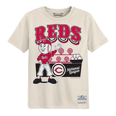 Preschool Mitchell & Ness Cream Cincinnati Reds Step Back Up T-Shirt