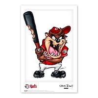 Diable de Tasmanie Cincinnati Reds 11"x 17" Looney Tunes affiche imprimée