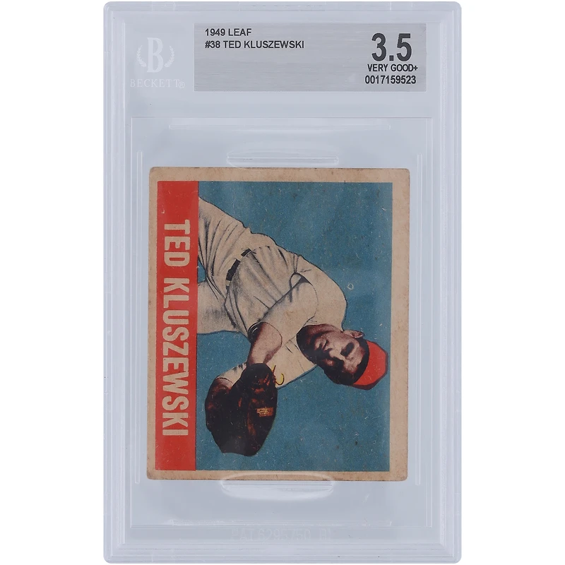 Carte Ted Kluszewski des Reds de Cincinnati de 1949, numéro 38, authentifiée par BGS (note 3.5).