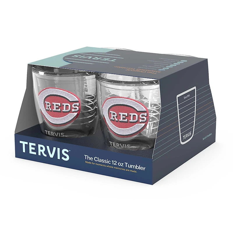 Tervis Cincinnati Reds paquet de quatre 12 oz. Ensemble de gobelets emblème