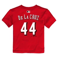 Toddler Elly De La Cruz Red Cincinnati Reds Name & Number T-Shirt