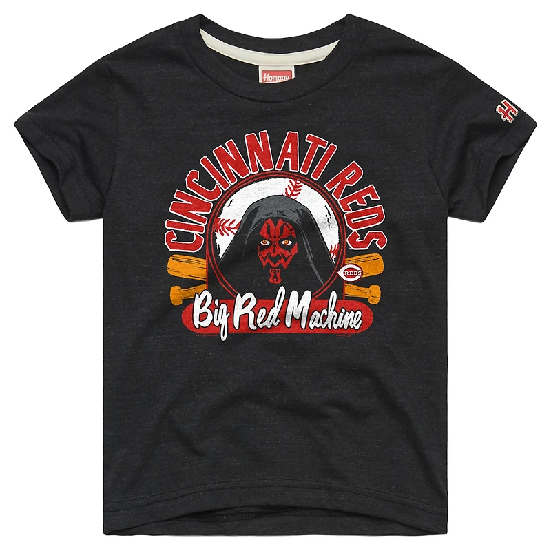 Toddler Homage Charcoal Cincinnati Reds Star Wars x MLB Dark Side T-Shirt