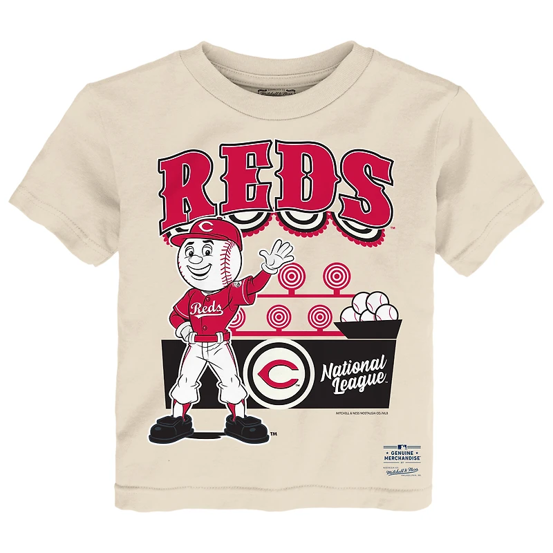 Toddler Mitchell & Ness Cream Cincinnati Reds Step Back Up T-Shirt