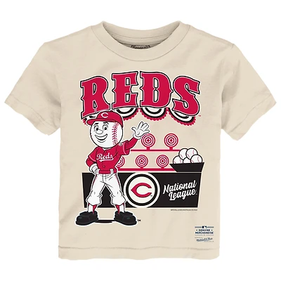 Toddler Mitchell & Ness  Cream Cincinnati Reds Step Back Up T-Shirt