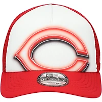 Toddler New Era  White/Red Cincinnati Reds Painted A-Frame 9FORTY Trucker Adjustable Hat