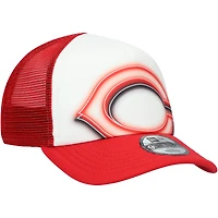 Toddler New Era  White/Red Cincinnati Reds Painted A-Frame 9FORTY Trucker Adjustable Hat
