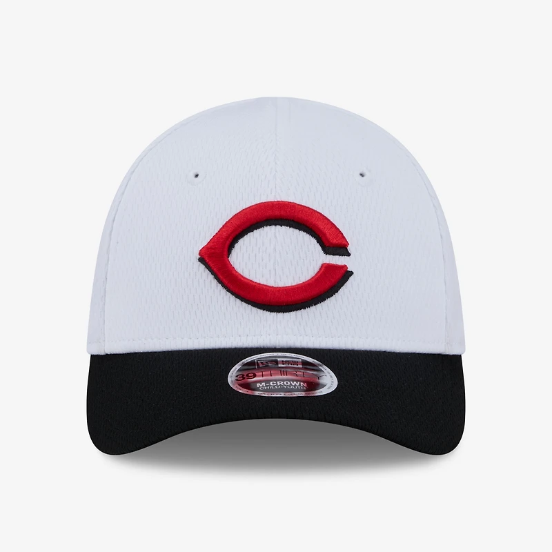 Toddler New Era  White Cincinnati Reds Baseball 39THIRTY M-Crown Adjustable Hat
