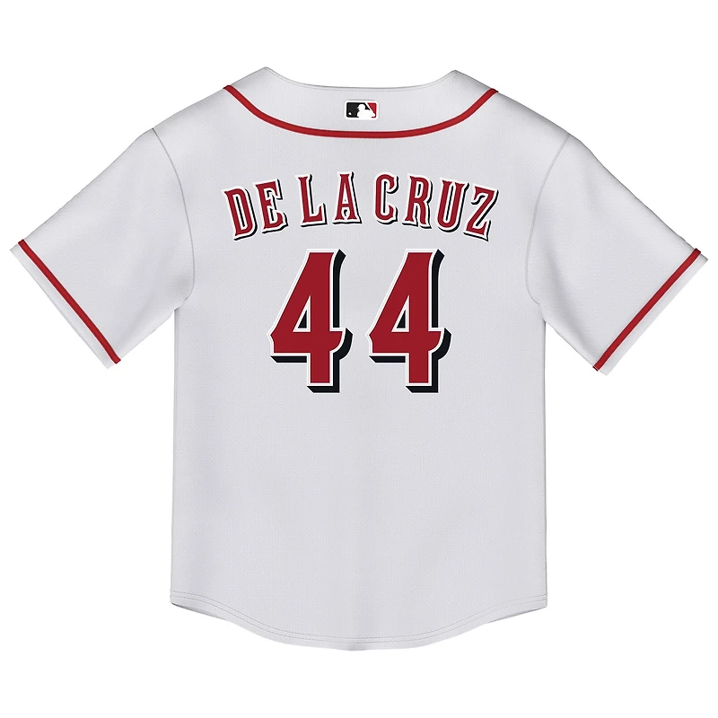 Maillot Nike Elly de La Cruz pour enfant, blanc, réplique à domicile des Reds Cincinnati