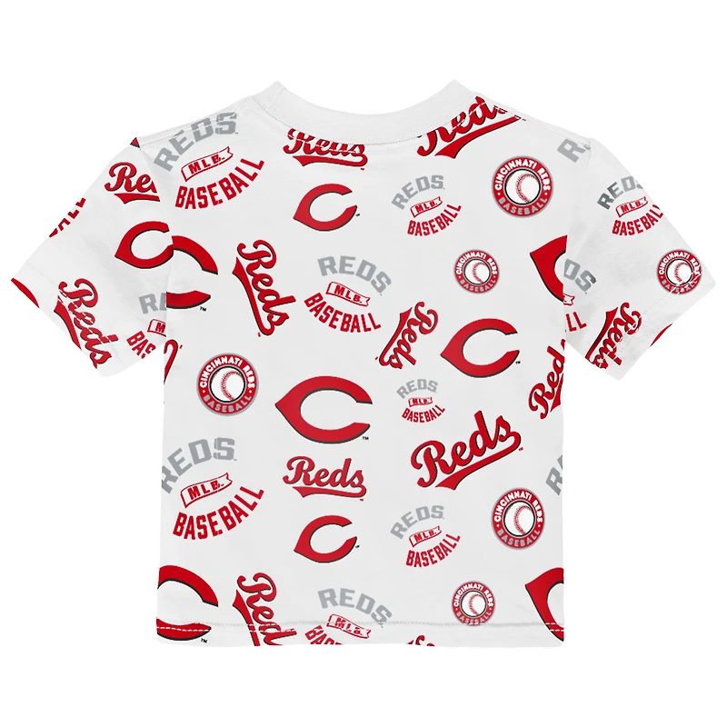 Toddler Outerstuff  White Cincinnati Reds Run Down T-Shirt