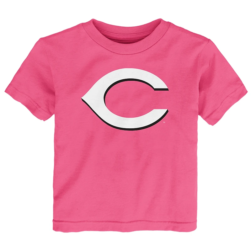 T-shirt rose avec logo principal des Reds de Cincinnati pour tout-petits