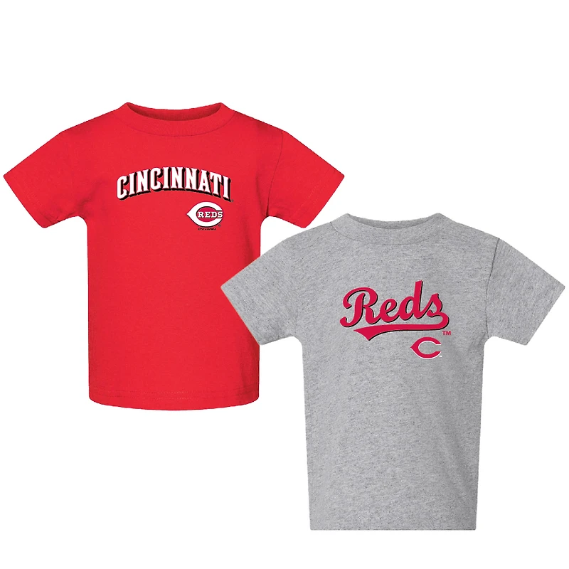 Toddler Red/Gray Cincinnati Reds Logo 2-Pack T-Shirt Set