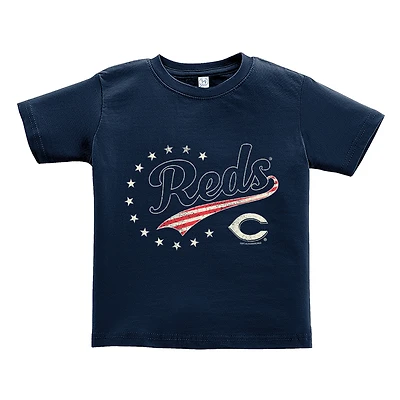 T-shirt bleu marine Cincinnati Reds pour tout-petit, doux comme un raisin, style américain