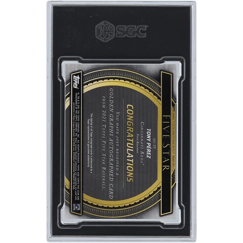 Carte autographiée 2021 Topps Five Star Golden Graphs Red #GG-TP #1/1 SGC 9 des Reds de Cincinnati autographiée