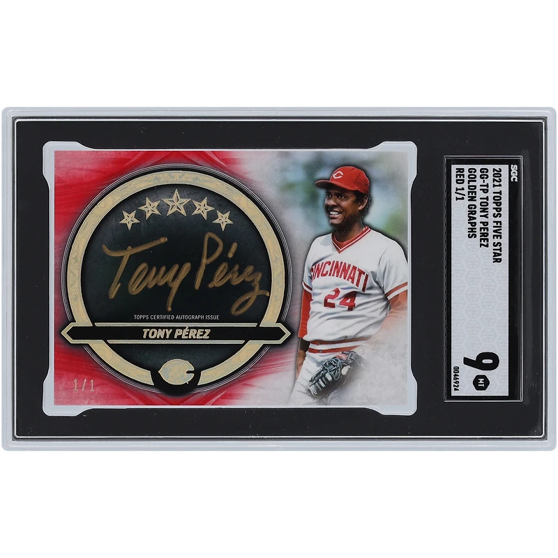 Carte autographiée 2021 Topps Five Star Golden Graphs Red #GG-TP #1/1 SGC 9 des Reds de Cincinnati autographiée