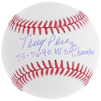 Tony Perez Cincinnati Reds Baseball dédicacé avec inscription "75 76 90 WS Champs"