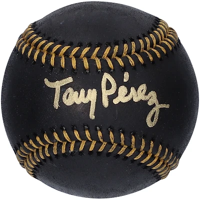 Casquette de baseball en cuir noir autographiée par Tony Perez des Reds de Cincinnati