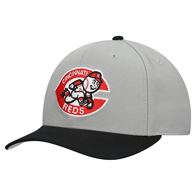 Casquette ajustable unisexe Mitchell & Ness Gray Cincinnati Reds Basic Coop Pro