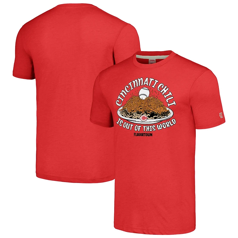 T-shirt à trois mélanges unisexe MLB x Guy Fieri's Flavortown Red Cincinnati Reds