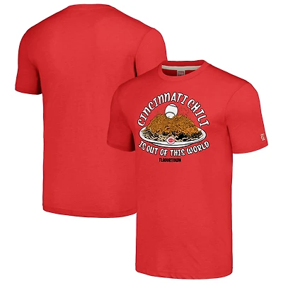 T-shirt à trois mélanges unisexe MLB x Guy Fieri's Flavortown Red Cincinnati Reds