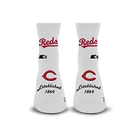 Chaussettes unisexe Starter blanches Cincinnati Reds, motif « Established Stencil », mi-mollet