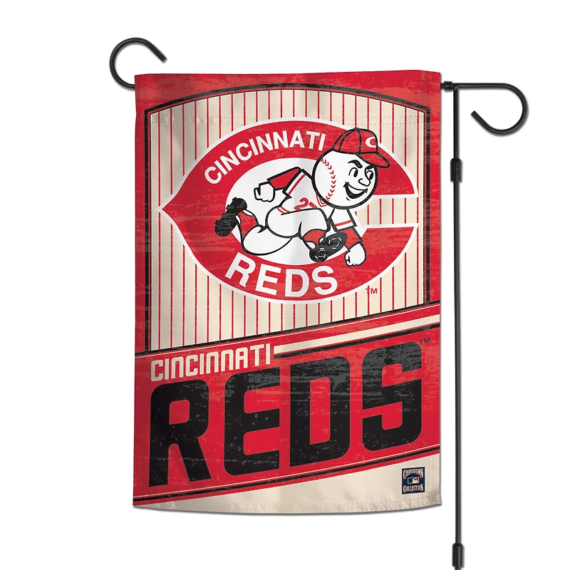 Drapeau de jardin double face WinCraft Cincinnati Reds 12" x 18" Collection Cooperstown