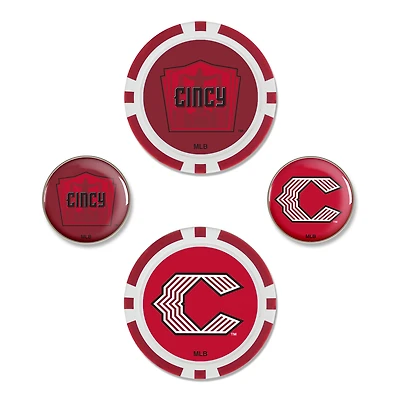 WinCraft Cincinnati Reds 2026 City Connect 4-Piece Ball Marker Set