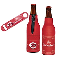 WinCraft Cincinnati Reds MLB x Budweiser Décapsuleur et 2 refroidisseurs de bouteilles