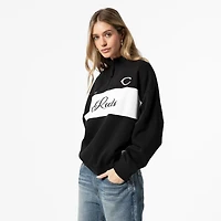 Haut à enfiler quart de zip noir pour femme Mitchell & Ness Cincinnati Reds Cooperstown Collection