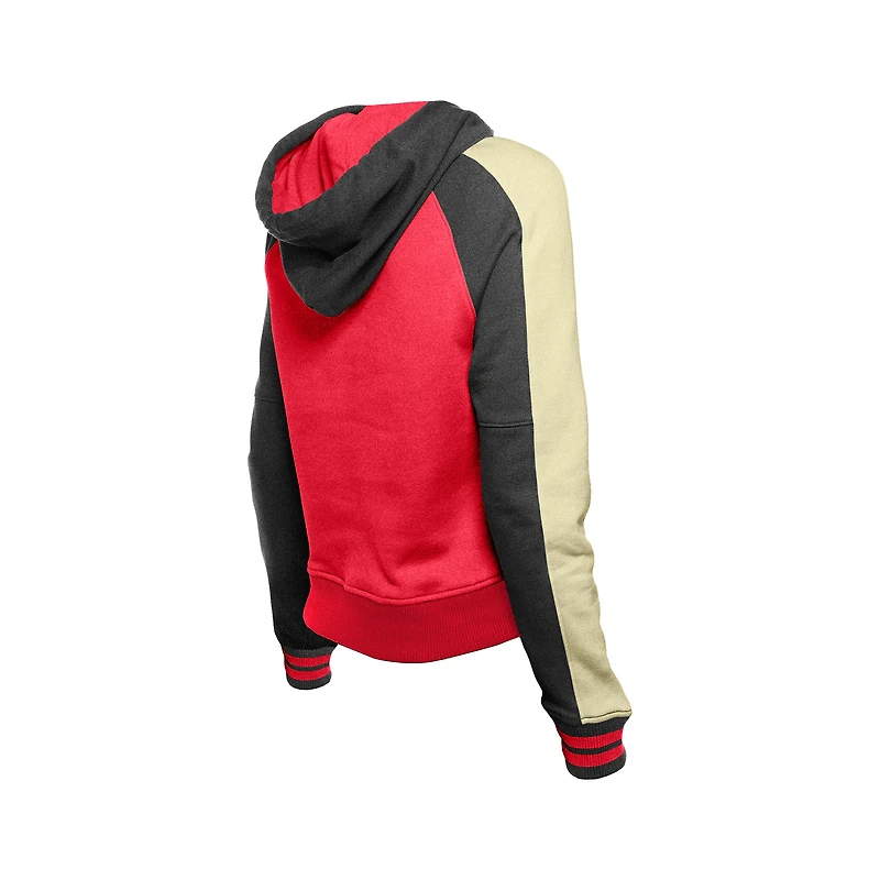 Sweat à capuche court manches raglan rouge Cincinnati Reds Cooperstown Collection pour femme de New Era
