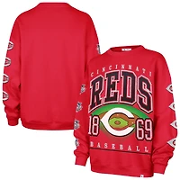 Women's '47  Red Cincinnati Reds Trendy Team Go Big Oversized Sweatshirt