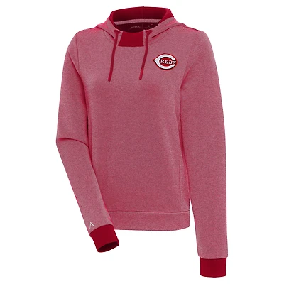 Sweat à capuche trois bandes Axe Bunker rouge/blanc Antigua pour femme des Cincinnati Reds
