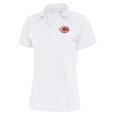 Women's Antigua White Cincinnati Reds Logo Tribute Polo