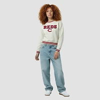 Women's Champion  Cream Cincinnati Reds Reverse Weave Sweatshirt