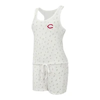 Women's Concepts Sport Cream Cincinnati Reds Gardner Hacci Knit Romper